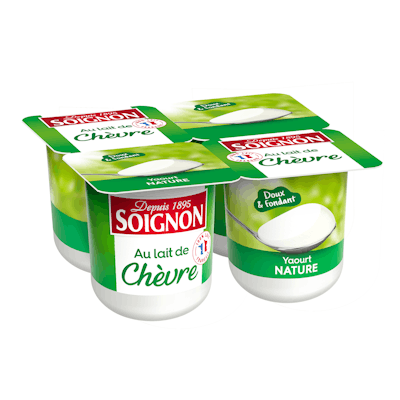 pack de yaourts x4 x8, de fromages blancs x4 ou de Skyrs* x4 au lait de chèvre Soignon.